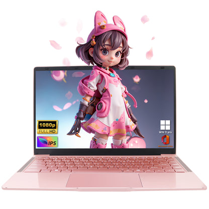 14" Rose Gold FHD IPS Display Ultra-Thin Laptop,Inter Celeron J4105 (up to2.8GHz), 6GB DDR4 RAM, 256GB SSD, 180° Opening, 2 USB3.0, WiFi/BT, Perfect for Travel, Study and Work